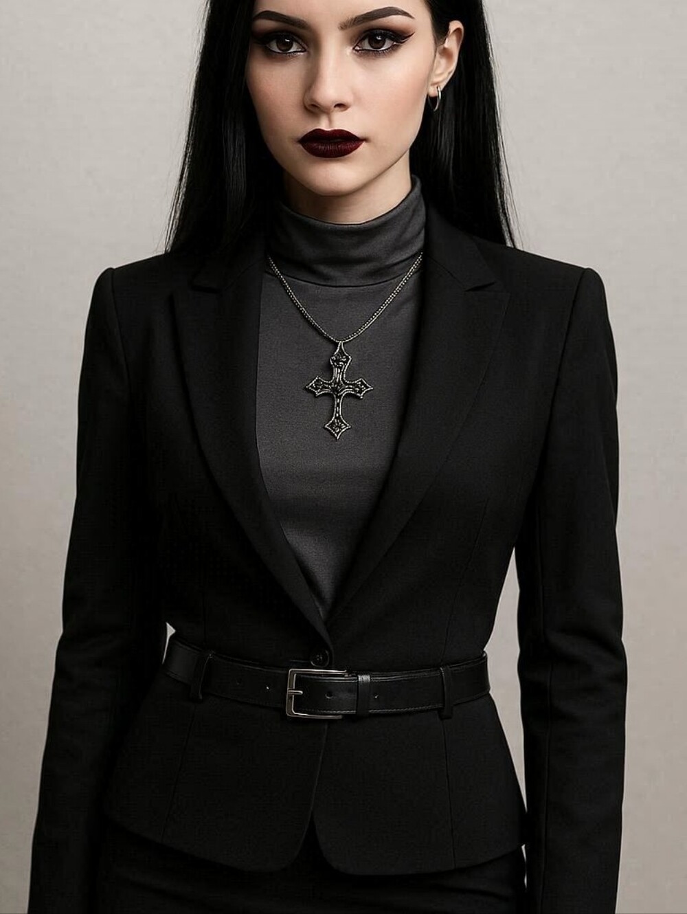 Goth Banana Republic Grey Satin Look Top - XS